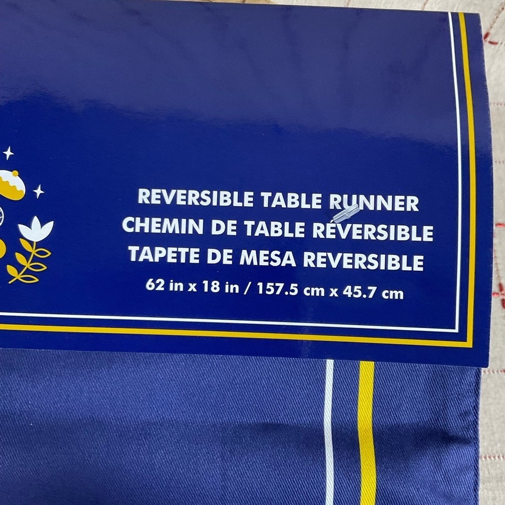 Walt Disney World Parks Mickey Mouse Reversible Hanukkah Table Runner 62” x 18” - Picture 4 of 5